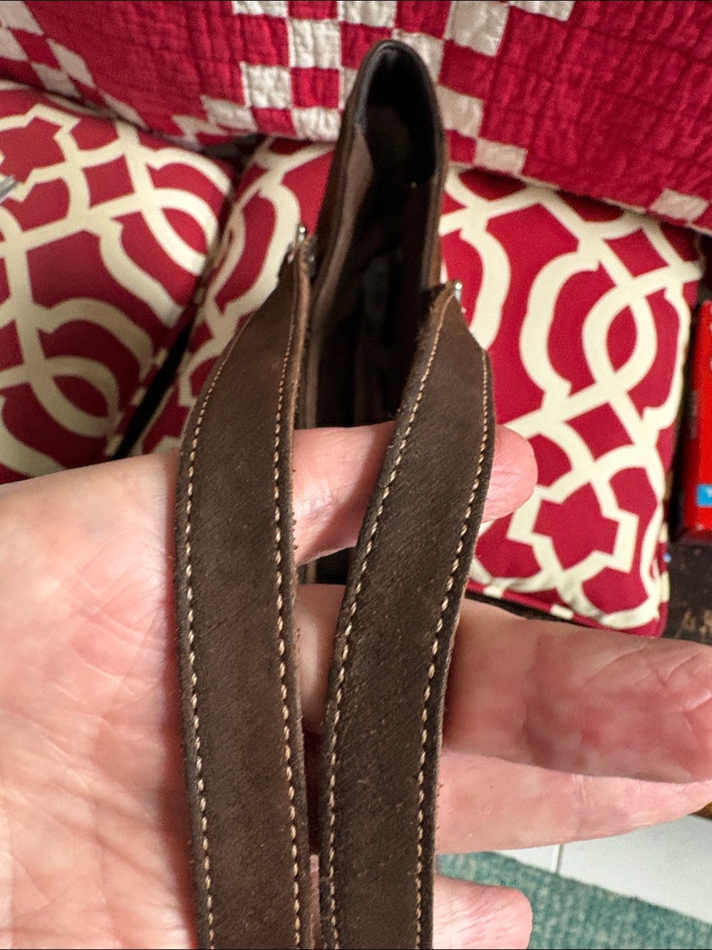 COACH  Vintage Suede shoulder bag  small tote  Brown side pockets/turn locks Y2K - Picture 8 of 17